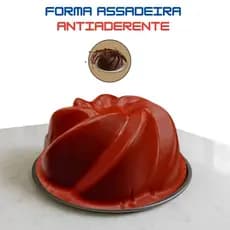 Forma Assadeira Antiaderente Bolo Piscina Vulcão Vermelho Com Grafite Para Bolos Recheados e Sobremesas