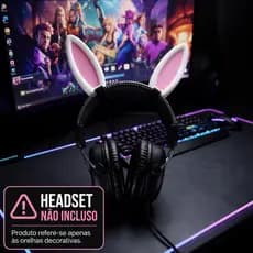 Orelha de Coelho para Headset Gamer | Acessório para Fone de Ouvido | Encaixe Universal