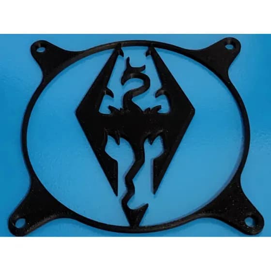 Grade Ventoinha 120mm Dragão Skyrim | Fan Grill Cover Fan PC Gamer | Mod | Impressão 3D