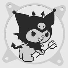 Grade Ventoinha 120mm Kuromi Sanrio | Fan Grill Grelha PC Gamer Cooler Water Cooler 3D
