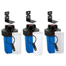 Refil Filtro Big Blue 10" 5 Micra Carvão Ativado + Polipropileno Liso com Suporte e Chave para Filtro de Água