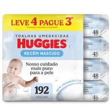 Lenços Umedecidos Huggies Recém-Nascido Sem Fragrância 4x48U