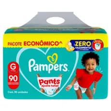 Fralda Pampers Pants Ajuste Total Tamanho G com 90 Unidades Descartáveis Pacote Econômico