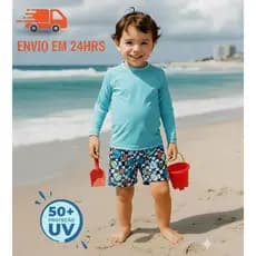 Conjunto Infantil UV Menino – Proteção Solar e Conforto para Praia e Piscina
