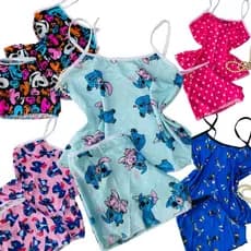 Kit  05 Pijamas Feminino Shor Doll Adulto