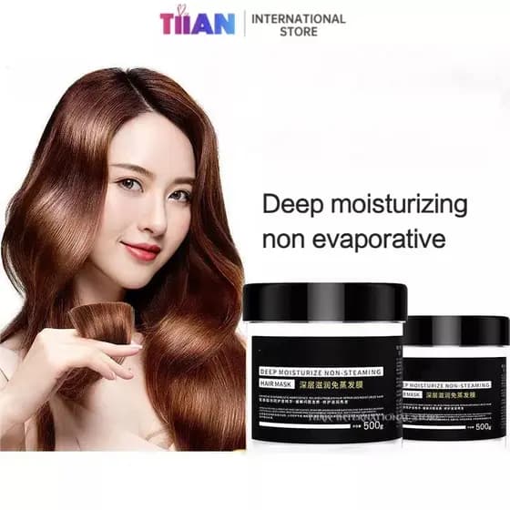 Filme de cabelo hidratante profundo genuíno sem vapor Spa tratamento de filme invertido Reparador de cabelo nutritivo Reparação de filme de cabelo sem vapor Reparação de cabelo genuíno Reparação seca e seca melhora o frizz e suavidade cuidados com os cabe