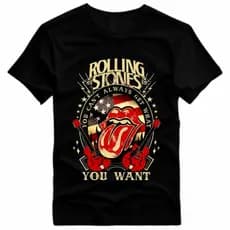 Camisa Rock camisa Masculina Feminina Algodão 30.1 Estampada com DTF