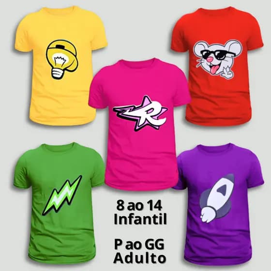 Camisa infantil Katlen Emilly Vick Youtuber Robson Leozinn 100% algodão estampa em DTF