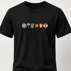 Camiseta Unissex Com Avengers Vingadores Estampada Camisa Minimalista