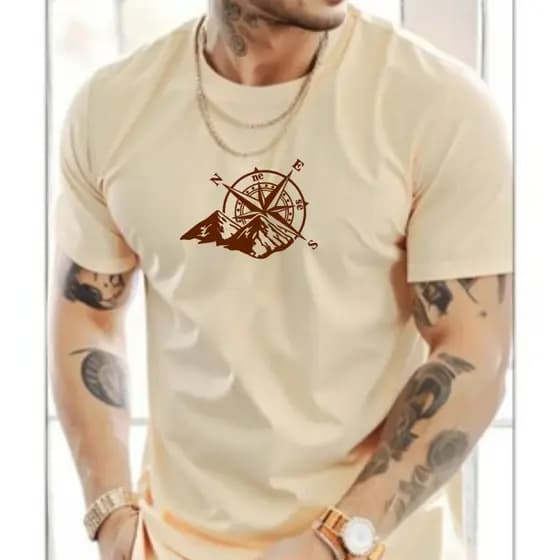 Camiseta Masculina Bussola Camisa Estilosa Confortável Perfeita Festas Baladas 100% Algodão