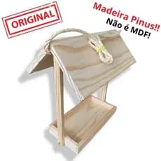 Casinha Comedouro para Aves Livres - Madeira Pinus para Pássaros