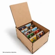 Organizador Figurinhas Futebol Com Divisórias Mdf Premium 15x12x9cm