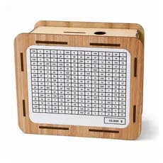 Cofre Woodbox MDF Premium Desafio Japonês de Poupança 10 Mil Guardar Dinheiro Moedas e Notas
