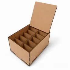 Porta Figurinhas Copa Organizador Caixa 10 Divisórias Mdf Decoração 9x12x15cm