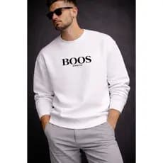 Moletom Masculino Gola Careca BOOS Premium Básico Estampado Inverno Confortavel