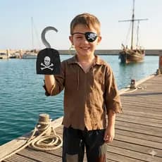 fantasia infantil menino pirata 3 acessórios gancho + Tapa Olho + Brinco