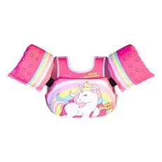 Boia Infantil com Colete Salva Vidas Unicórnio Rosa Menina