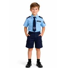 Fantasia Infantil Uniforme Policial Menino Farda Luxo Festa Cosplay