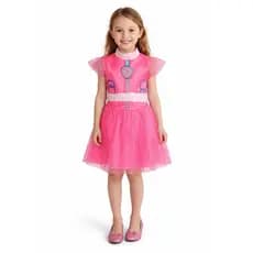 fantasia infantil vestido Skye Patrulha Canina rosa menina para festa aniversario