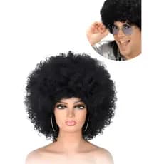 Peruca Black Power Preta Gigante Acessório Para Festa