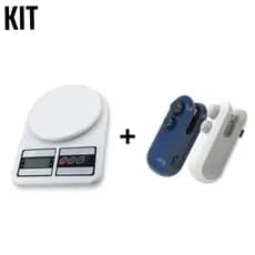 Kit Balança Digital de Cozinha 10kg + Mini Seladora de Sacos Plásticos Portátil Alta Precisão
