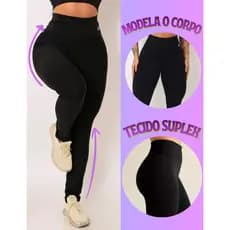 Kit 2 Calças Legging Femininas Confortável, Tecido Suplex M G e GG.