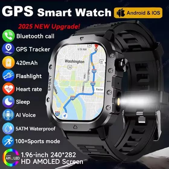 SmartWatch Masculino Para Huawei Xiaomi Militar Ao Ar Livre GPS Esporte Relógios Freqüência Cardíaca Sono À Prova Dwater