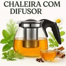 Chaleira Com Infusor De Vidro 950ml Para Chá/Café Bule