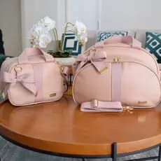 Kit bolsa e frasqueira maternidade menina ou menino
