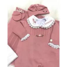 Saída Maternidade para bebê Tricot com Body  Personalizada