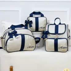 Kit de Bolsa Mochila e Frasqueira Maternidade Menina e Menino Personalizada