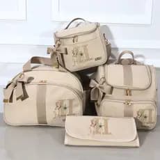 Kit de Bolsa Mochila Frasqueira Deluxe e Trocador Personalizado