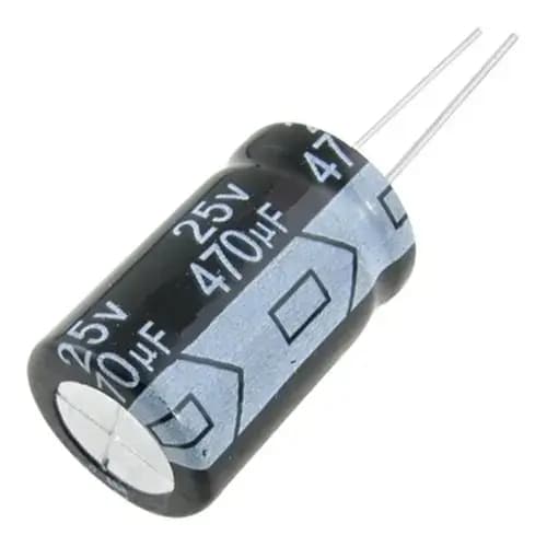 10 Pçs Capacitor Eletrolítico 470uf 25v 470 x 25 105ºC