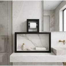 Kit Nicho 60x30 + Porta Papel Higiênico Porcelanato Banheiro Moderno Completo | Premium | Envio Full