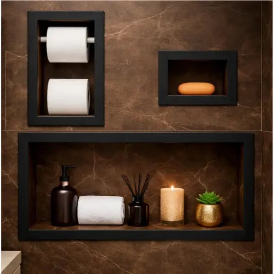 Kit Nicho 60x30 + Porta Papel + Saboneteira Embutido Porcelanato Transforme Seu Banheiro- Envio Full