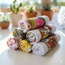kit 7 Pano de Prato Copa Estampado Grande 38x69cm Alta Absorção Premium Princesa