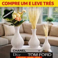 Kit Vasos Decorativos Espiral - Vasos na Cor Branco - Moderno / Luxo