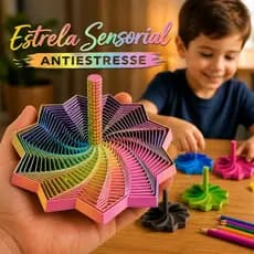 Estrela Sensorial Antiestresse Fidget Ansiedade TDH, Brinquedo Relaxante Infantil e Adulto, foco.