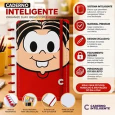 Caderno Inteligente SD Mônica Pequeno 80 Folhas - Vermelhacaderno inteligente caderno discado caderno argolado moderno c
