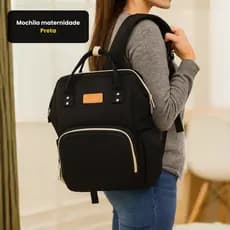 Mochila  maternidade preta bolsa bebê porta mamadeira  térmica  bolsa mamãe bebê