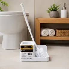 Escova Sanitária multiuso - Branca,Kit Suporte, para vaso sanitário, limpeza de banheiro,higienizador sanitário,Dello