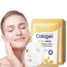 10pcs Máscara Facial Hidratante Ácido Hialurônico Colágeno Hidratação Anti-Envelhecimento Firme Brilhante Para Face