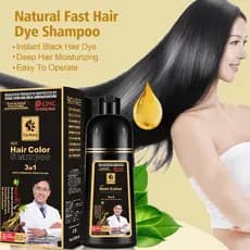 Shampoo que pinta cabelo branco, 500ml Cor De Cabelo Preto Tintura Shampoo Creme Orgânico Permanente Cobre Branco Cinza