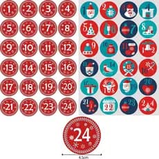 1-24 Número Etiqueta Adesiva Feliz Natal Presente Adesivos Advento Calendário De Papel DIY Embalagem Etiquetas Decoração