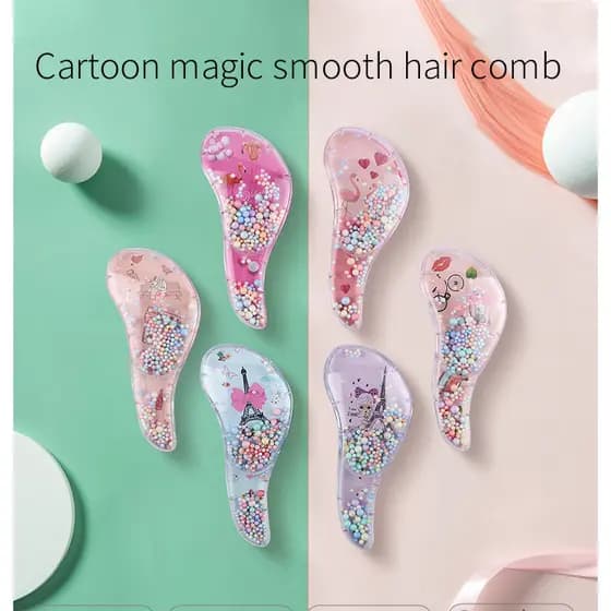 Princess Mini Hair Brush Cartoon Unicórnio Anti-screw Antiklit Detangling Head Massager Pente De Cabeleireiro Infantil