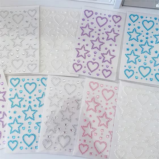 3D Estrela Coração Acrílico Cristal Adesivos Crianças DIY Decoração Auto Adesivo Jóias Artesanato Brilhante Strass Menin