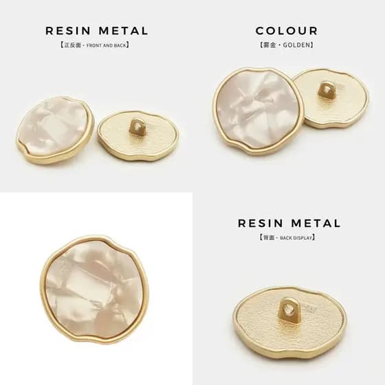 Botões De Haste 10 Peças Resina De Metal Irregular 15-22mm Terno De Casaco Antigo Suprimentos De Costura Resistentes Par