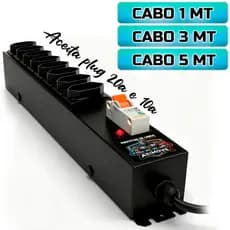 Filtro de Linha 20A 8 Tomadas Cabo 1, 3 e 5 Metros 20 Amperes Profissional