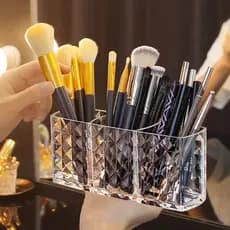Porta Pincel Diamante Organizadores Acrílico Maquiagem Cosméticos