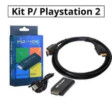 Kit HDMI Para PS2 Conversor Áudio Vídeo + Cabo HDMI 1,5m 1080p